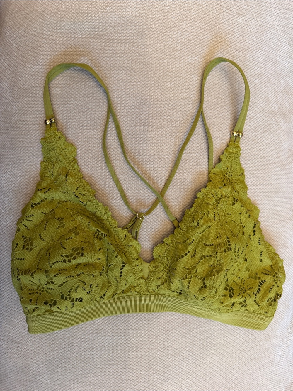NWOT Aerie Lace Bralette in Olive Green - Size Small